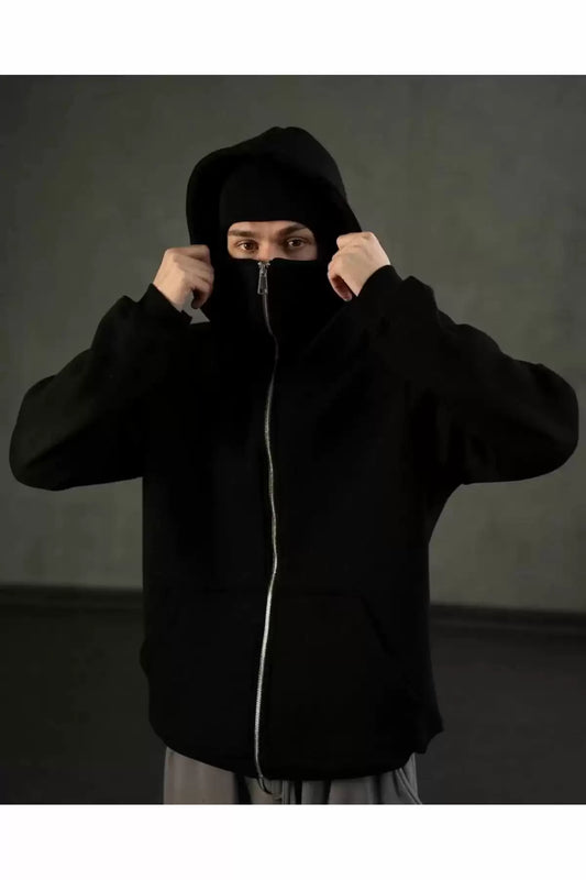 Kar Maskeli Ninja Unisex Sweatshirt Hırka kalın polar