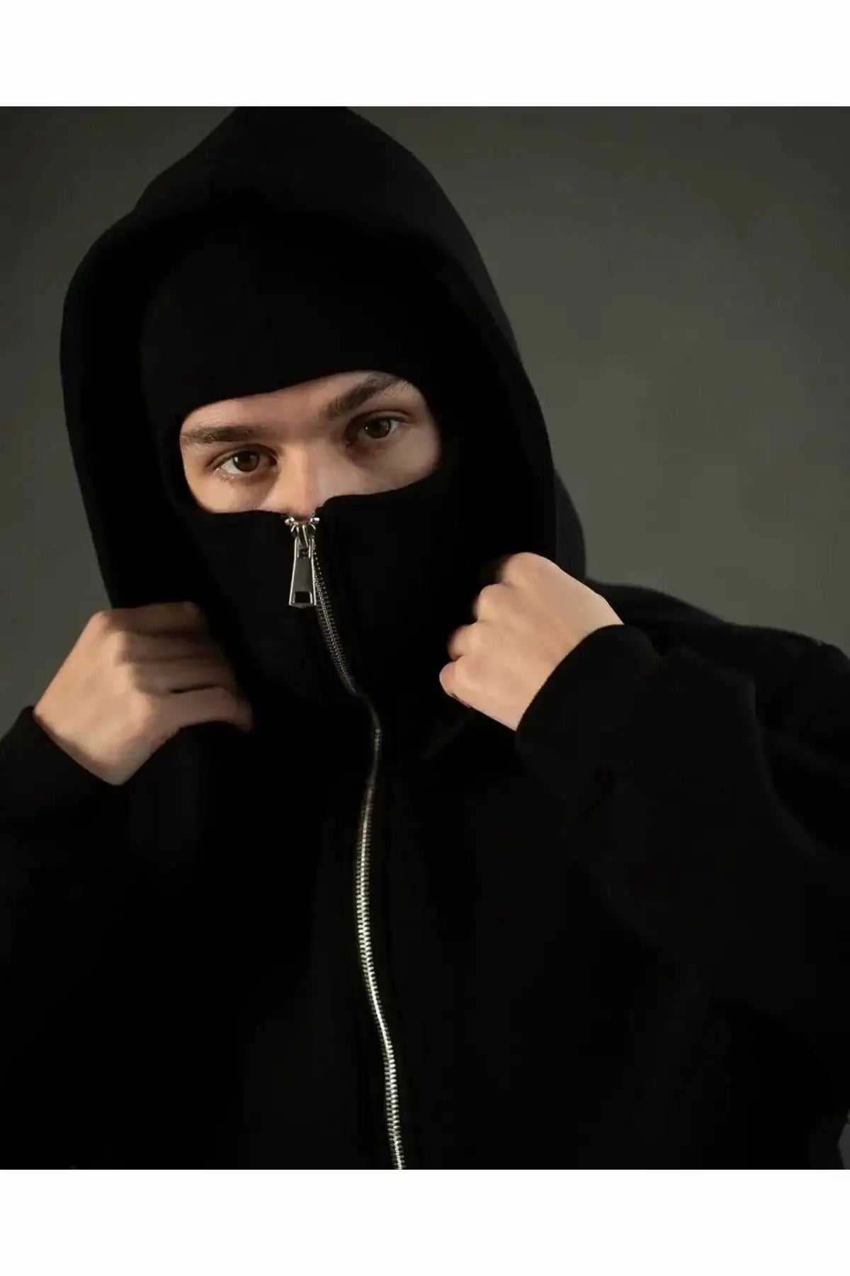 Gothic Cross Baskılı Kar Maskeli Ninja Unisex Sweatshirt Hırka