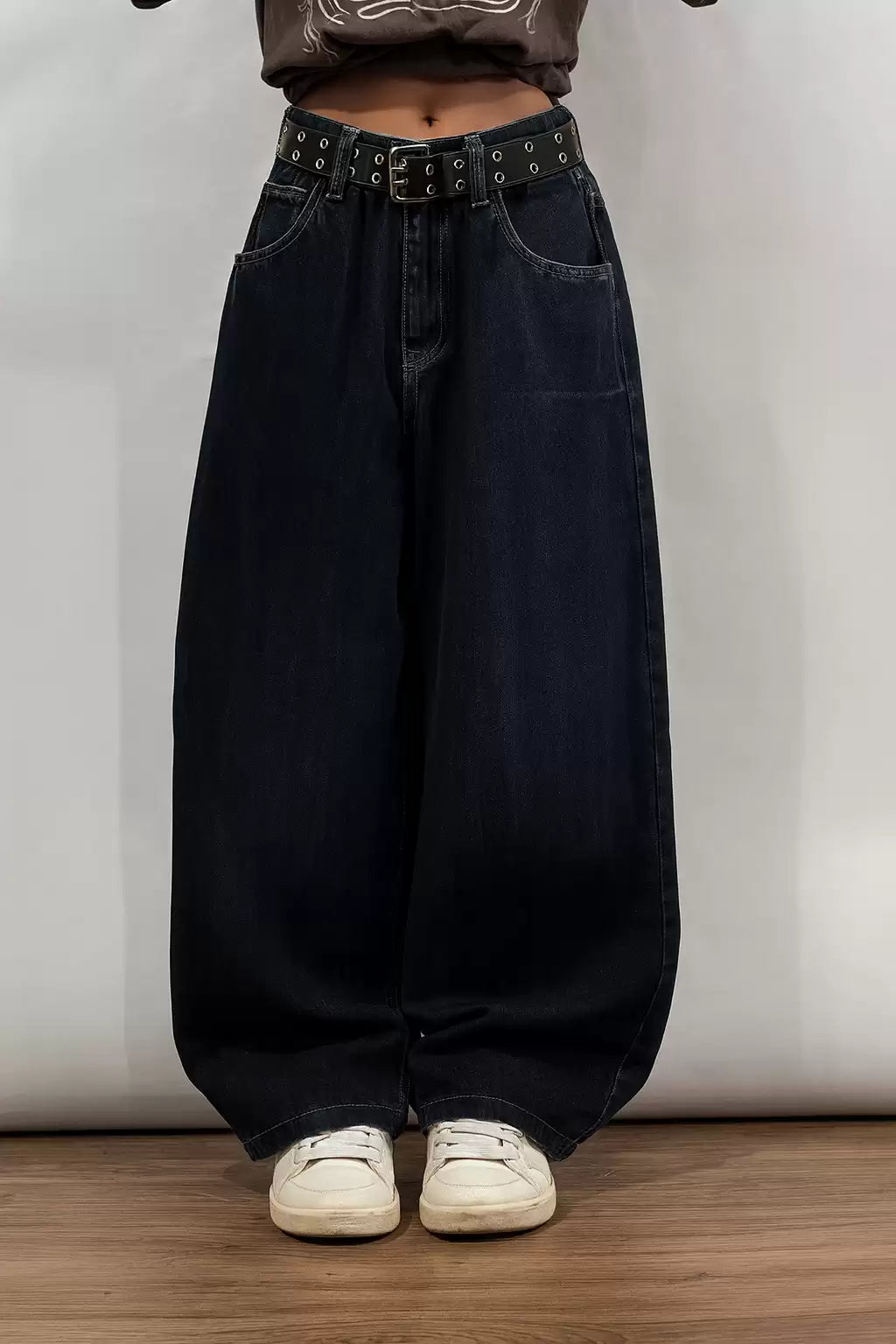 Lacivert Dragon Vintage Yıkamalı Baggy Y2K Pantolon