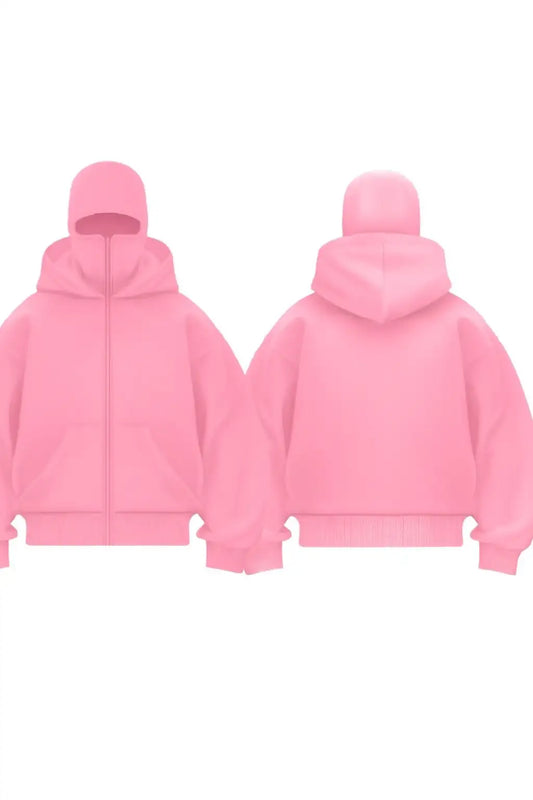 Pembe Maskeli Unisex Kapüşonlu Hırka