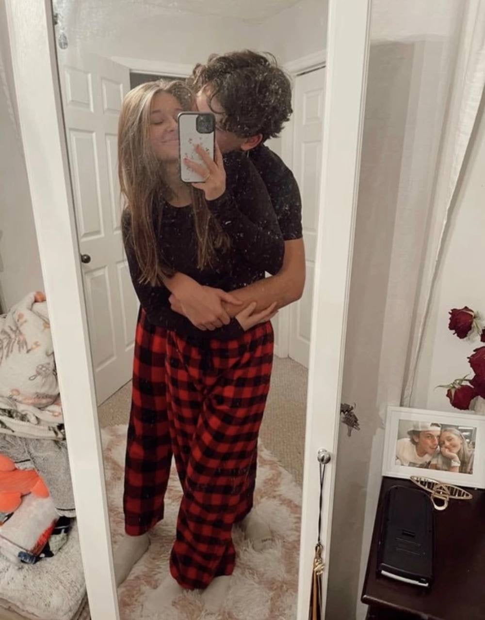Kırmızı Ekose Desen Bel Lastikli Kırmızı Pijama