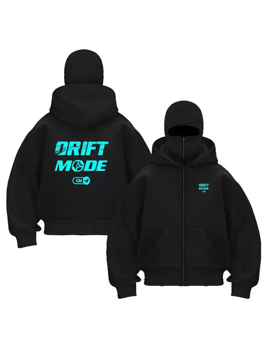 Drift Mode On Baskılı Kar Maskeli Ninja Unisex Sweatshirt Hırka