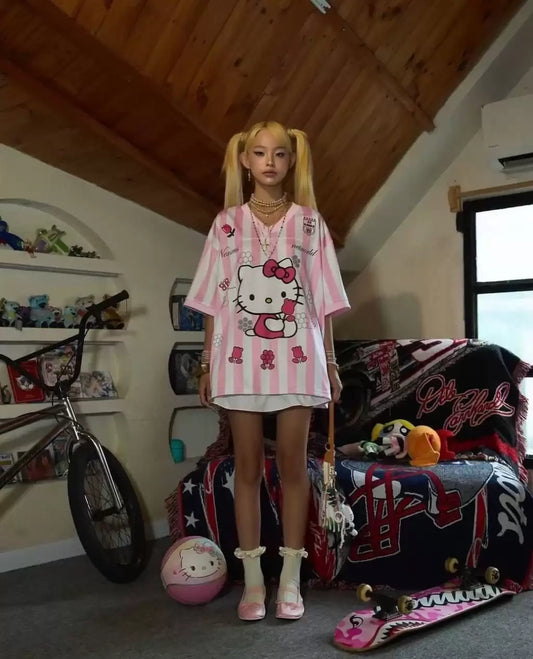 Koyu Pembe Hello Kitty Detail Unisex Jersey Forma