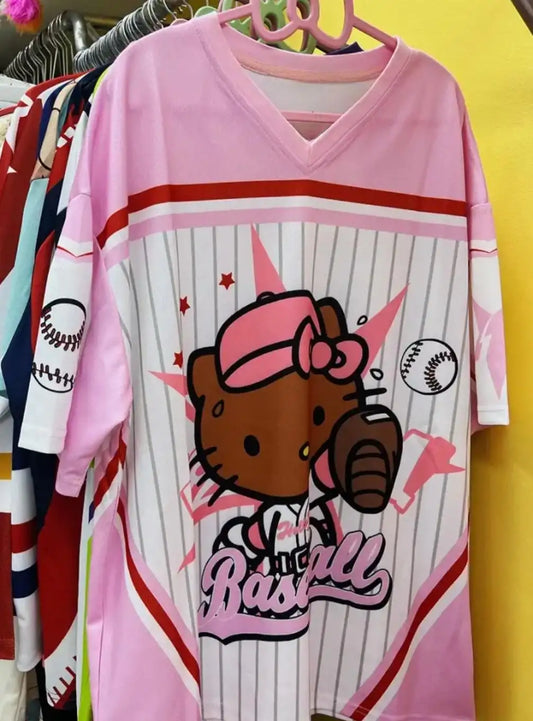 Hello Kitty V Yaka Beyzbol Forması