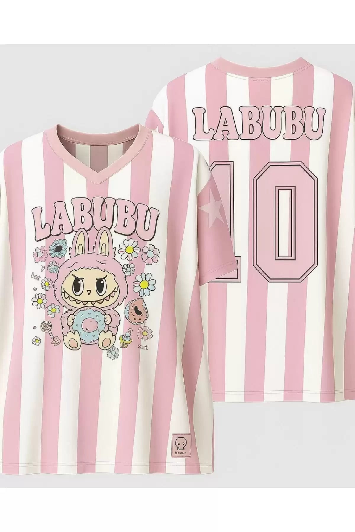 Pink Labubu Detail Jersey Forma T-shirt