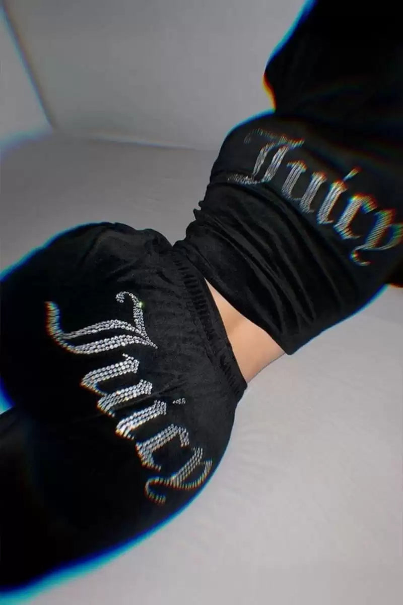 Siyah Juicy Kadife Pijama Takımı