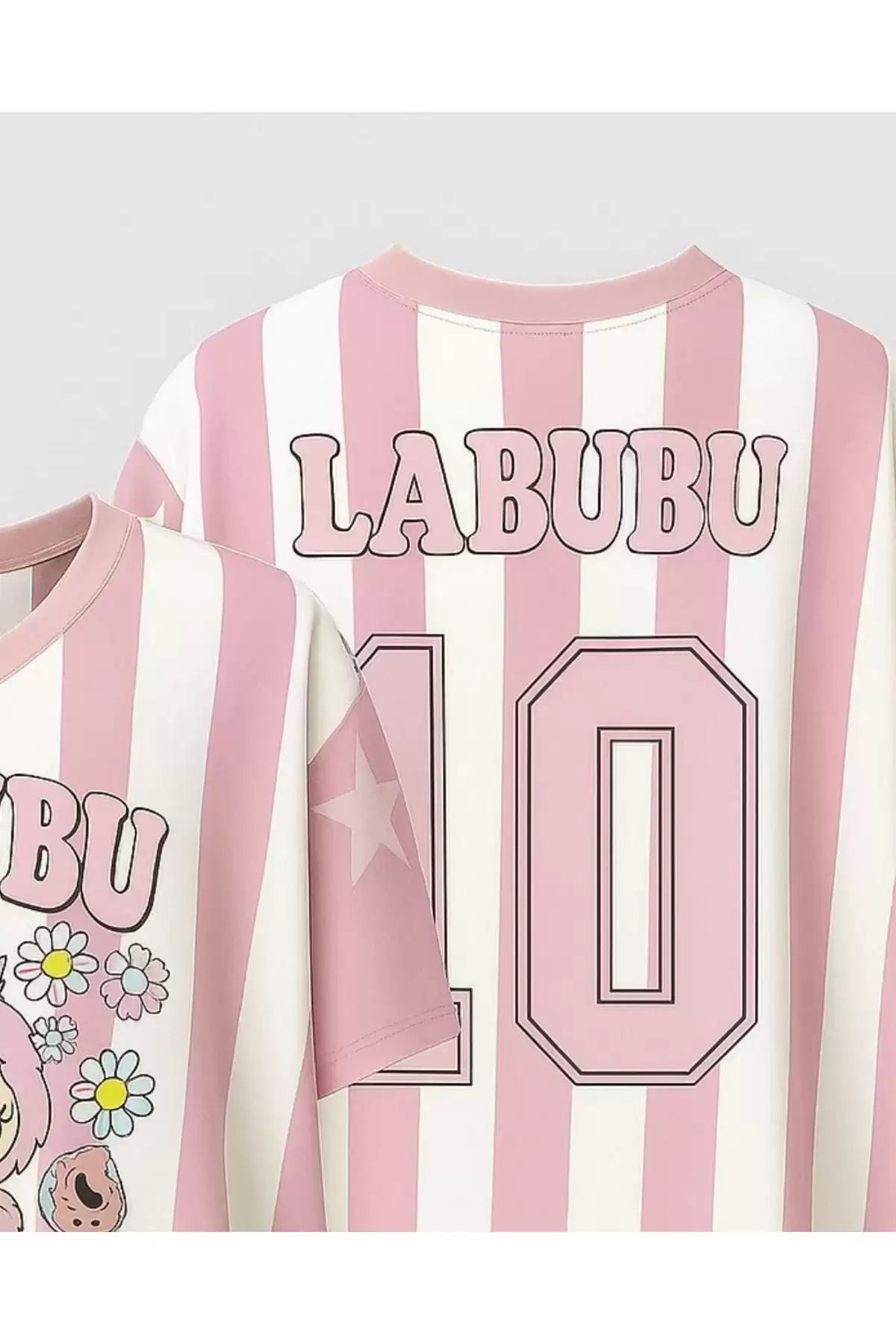 Pink Labubu Detail Jersey Forma T-shirt